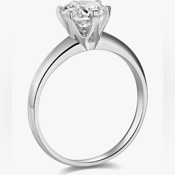 14k Yellow OR White Gold SOLID Wedding Engagement Ring | CZ Stone | - Picture 2 of 4